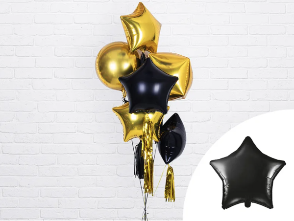 Folienballon - Stern Schwarz - ø 48cm